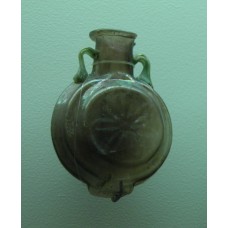 Glass vase, six-pointed sun disc design